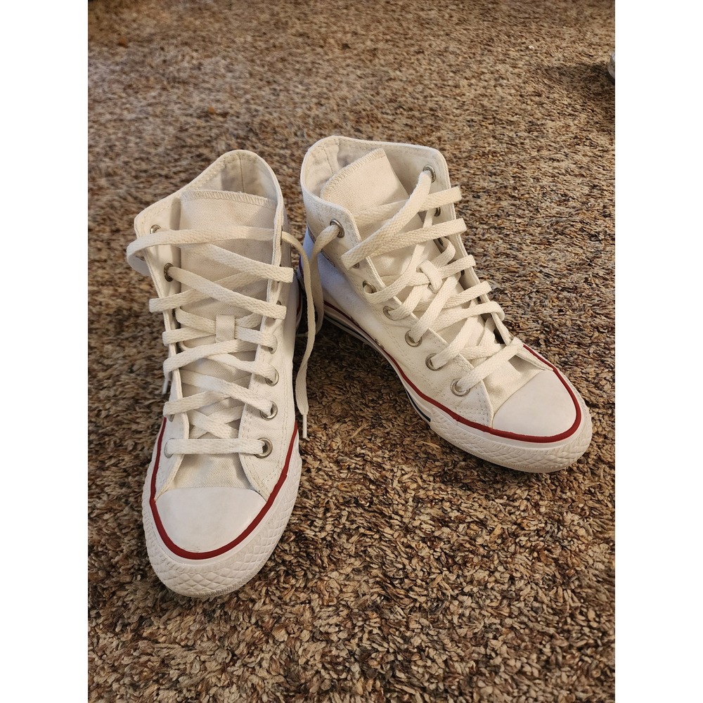 Converse Chuck Taylor All Star High Top White Canvas Sneakers M7650 Womens 6